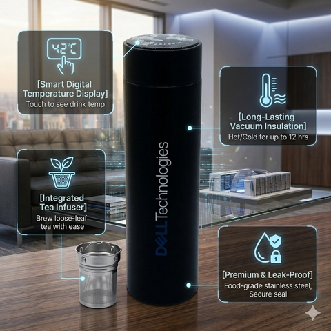 LED Smart Thermos Water Bottle