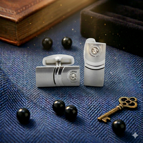 Silver Colored Cufflinks For Men