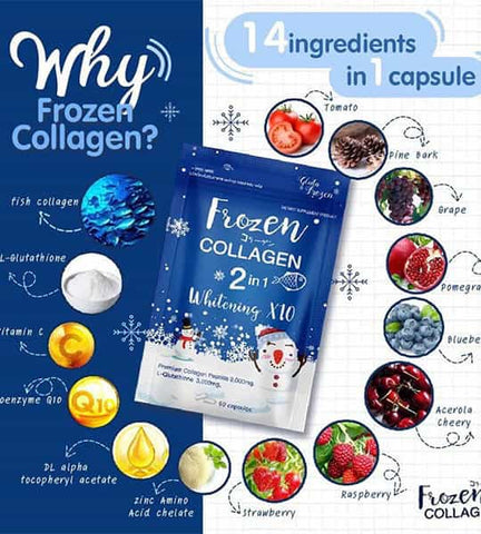 Frozen gluta collagen 2 in 1 whitening capsules made in japan imported - Hopshop