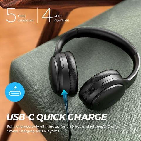 Soundpeats A6 Over The Ear Headphones With Hybrid Active Noise Cancellation - Hopshop