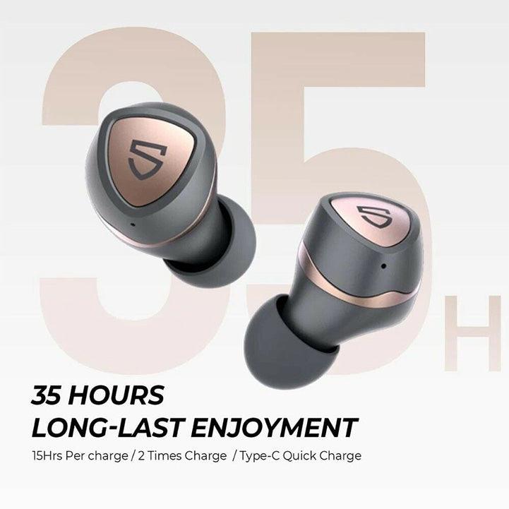 Soundpeats Sonic Wireless Earbuds with QCC3040, Bluetooth V5.2 & 35 Hours Playback - Hopshop