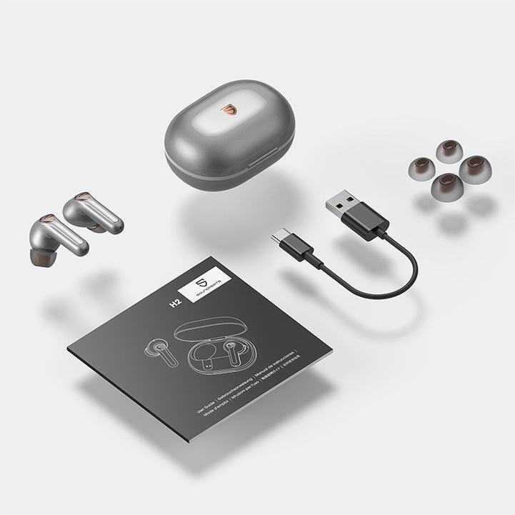 Soundpeats H2 Hybrid Driver True Wireless Earphones With 4 Mics Bluetooth 5.2 - Hopshop